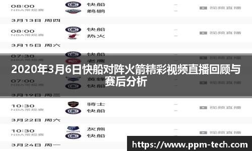 2020年3月6日快船对阵火箭精彩视频直播回顾与赛后分析